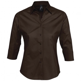 Рубашка женская с рукавом 3/4 Effect 140 темно-коричневая, размер L