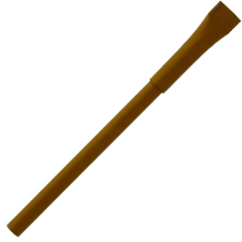 Ручка картонная KRAFT с колпачком, коричневая
