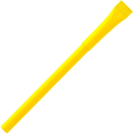 Ручка картонная KRAFT с колпачком, жёлтая