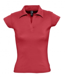 Рубашка поло женская без пуговиц PRETTY 220 красная, размер S 