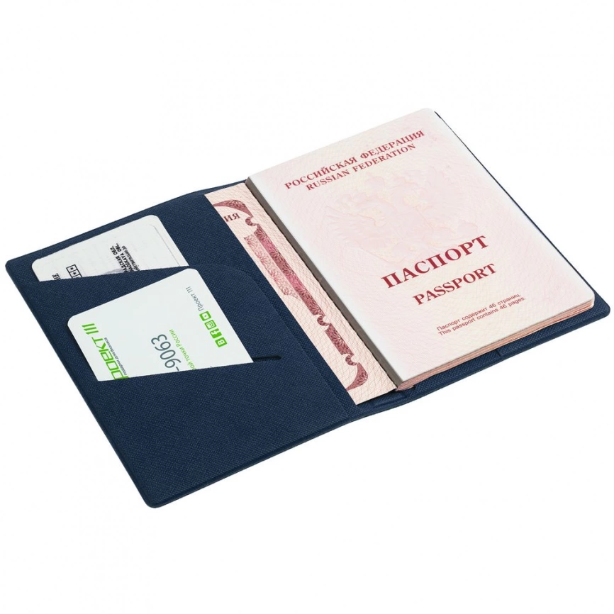 Обложка для паспорта Devon, синяя фото 3