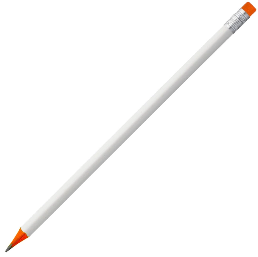 Карандаш треугольный COLORWOOD WHITE, белый с оранжевым фото 1