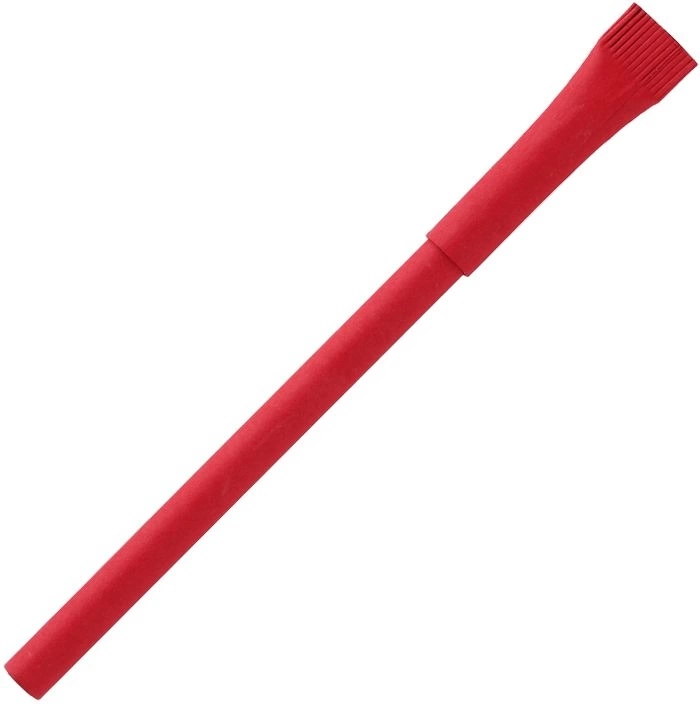 Ручка картонная KRAFT с колпачком, красная фото 1