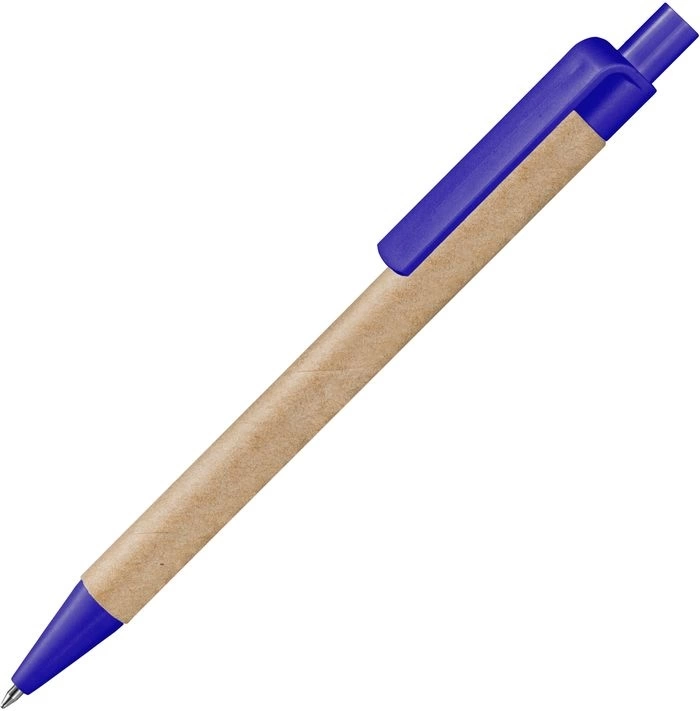 Ручка картонная VIVA NEW, неокрашенная с синими деталями фото 1