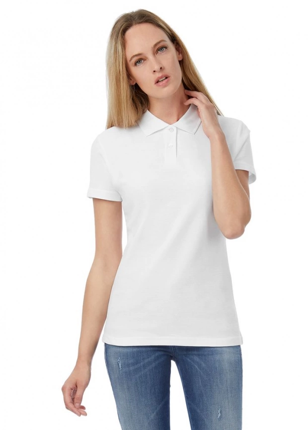 Рубашка поло женская ID.001 бирюзовая, размер XL фото 4