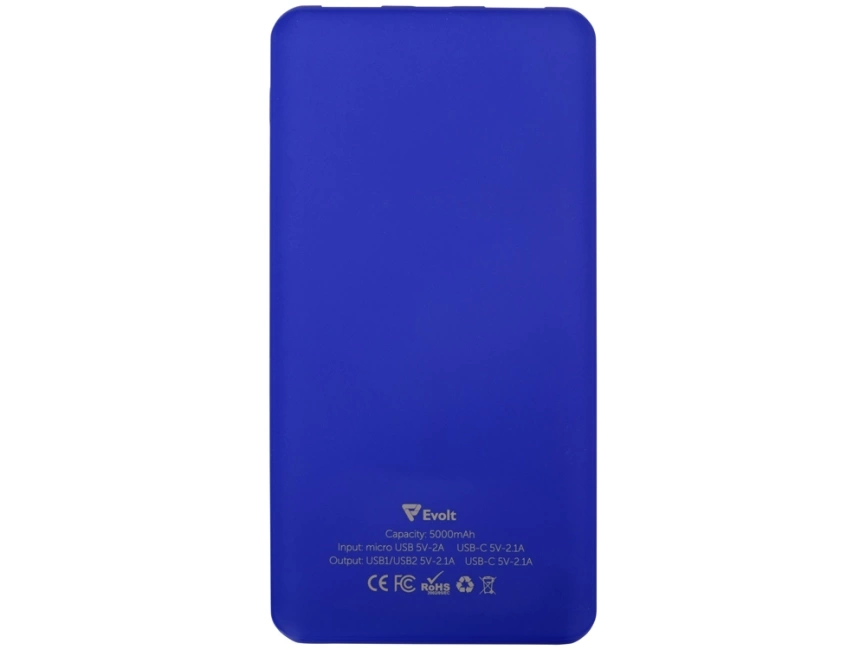 Портативное зарядное устройство Reserve с USB Type-C, 5000 mAh, синий фото 3