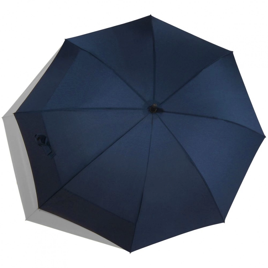Зонт-трость Fiber Move AC, темно-синий с серым фото 2