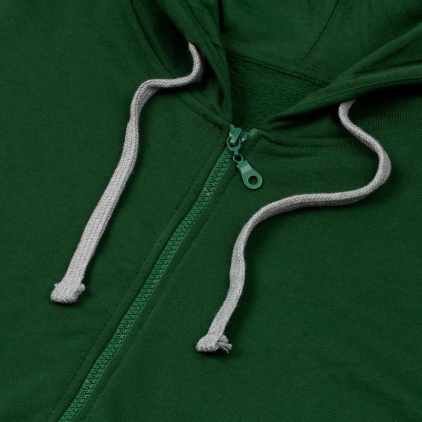 Толстовка с капюшоном на молнии Unit Siverga Heavy темно-зеленая, размер 3XL фото 12