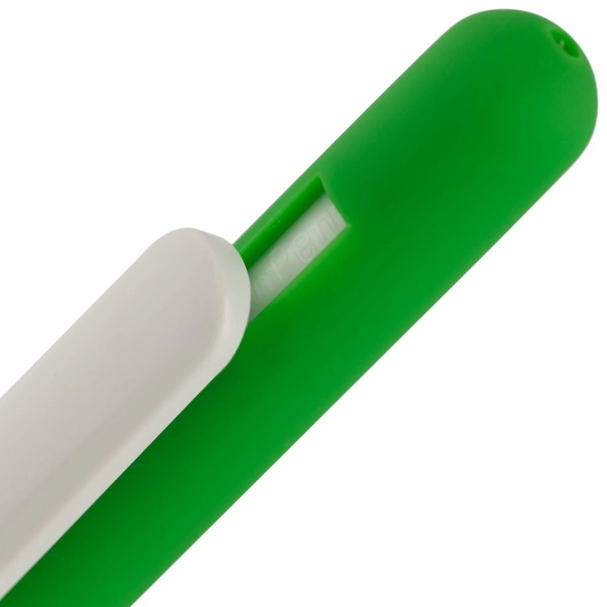 Ручка шариковая Swiper Soft Touch, зеленая с белым фото 3