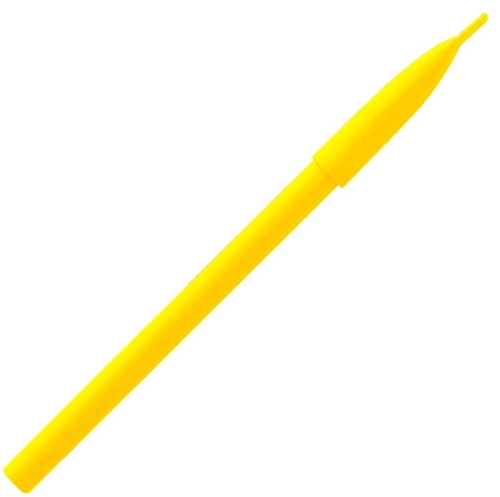 Ручка картонная KRAFT с колпачком, жёлтая фото 2
