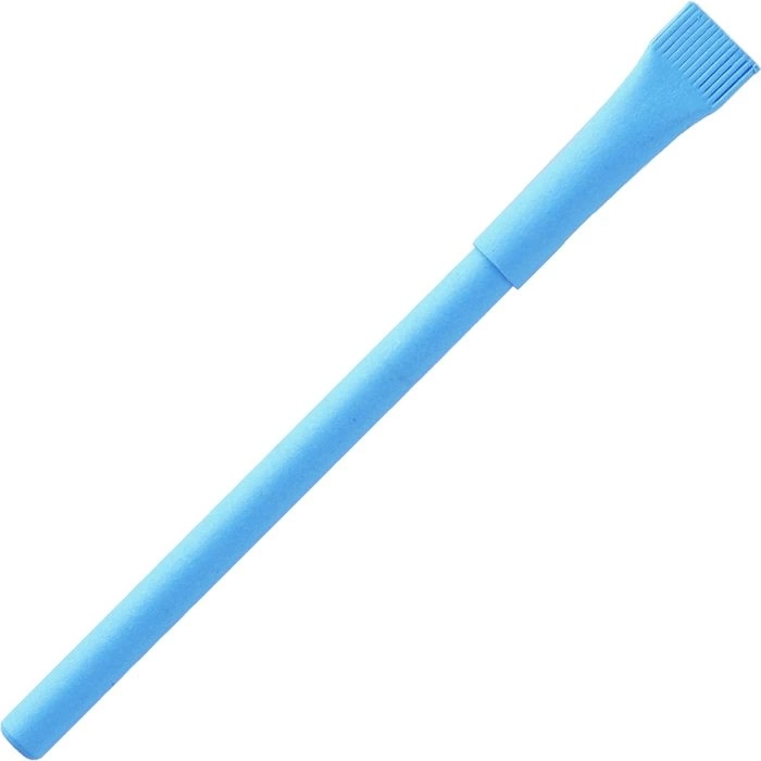 Ручка картонная KRAFT с колпачком, голубая фото 1