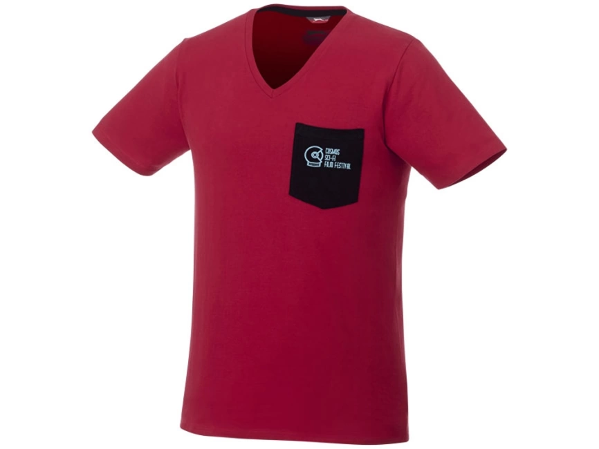 Мужская футболка Gully с коротким рукавом и кармашком, темно-красный/темно-синий фото 4
