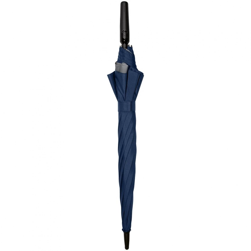 Зонт-трость Fiber Move AC, темно-синий с серым фото 4