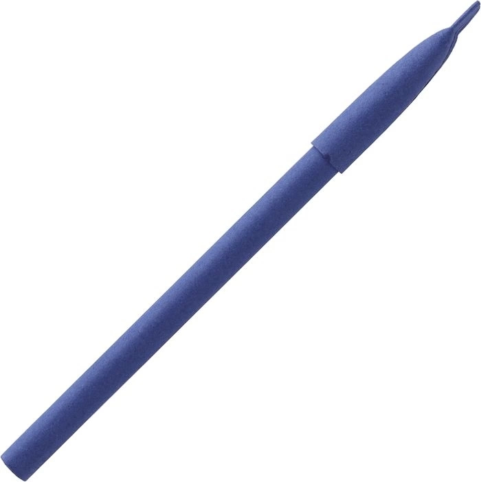 Ручка картонная KRAFT с колпачком, синяя фото 2