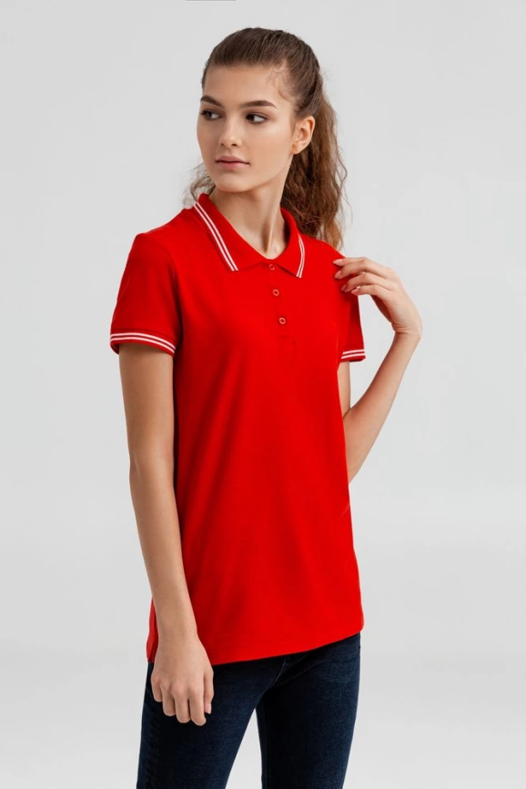 Рубашка поло женская Virma Stripes Lady, красная, размер L фото 5