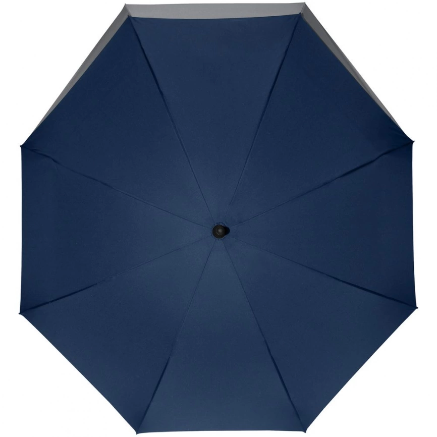 Зонт-трость Fiber Move AC, темно-синий с серым фото 3