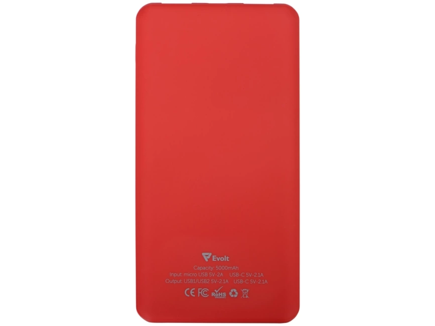 Портативное зарядное устройство Reserve с USB Type-C, 5000 mAh, красный фото 3