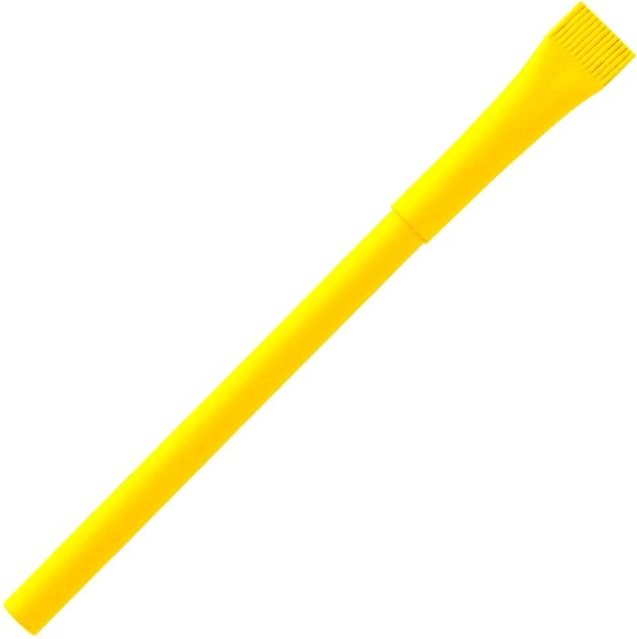 Ручка картонная KRAFT с колпачком, жёлтая фото 1