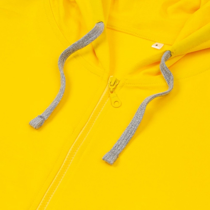 Толстовка на молнии с капюшоном Unit Siverga желтая, размер XXL фото 8