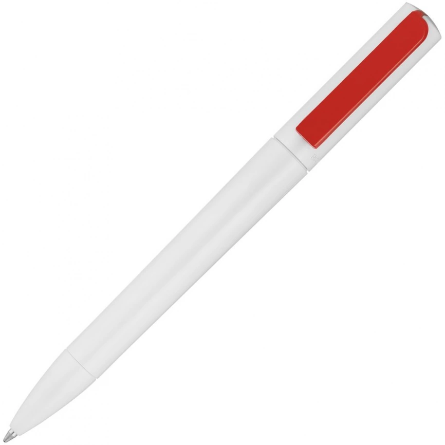 Ручка шариковая Split White Neon, белая с красным фото 2