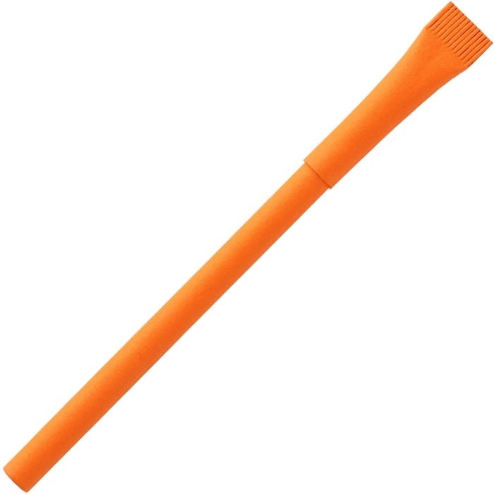 Ручка картонная KRAFT с колпачком, оранжевая фото 1