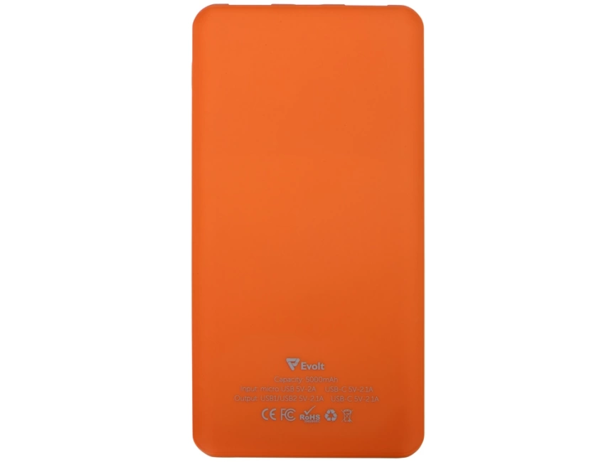 Портативное зарядное устройство Reserve с USB Type-C, 5000 mAh, оранжевый фото 3