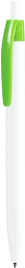 Ручка шариковая DAROM, белая с салатовым