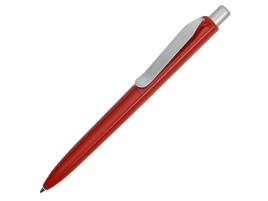 Ручка пластиковая шариковая Prodir DS8 PSP-20, красная с серебристым
