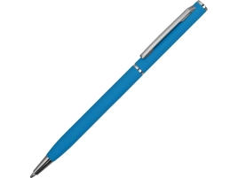 Ручка металлическая шариковая Атриум с покрытием софт-тач, голубой