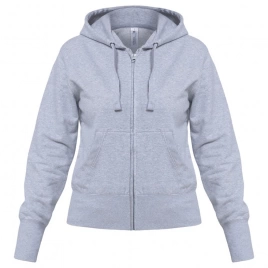 Толстовка женская Hooded Full Zip серый меланж, размер XS