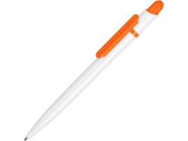 Ручка шариковая Этюд, белая с оранжевым