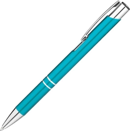 Ручка металлическая KOSKO, бирюзовая с серебристым