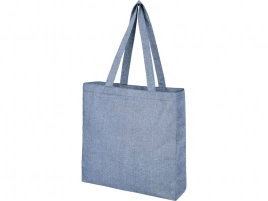 Эко-сумка с клинчиком «Pheebs» из переработанного хлопка, голубая