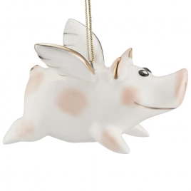 Фарфоровая елочная игрушка Piggy Wingy