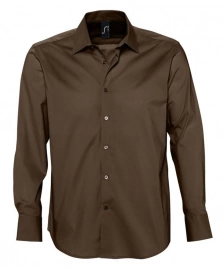 Рубашка мужская с длинным рукавом Brighton темно-коричневая, размер 3XL