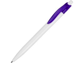 Ручка шариковая Какаду, белая с фиолетовым