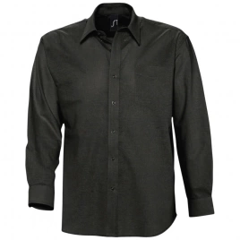 Рубашка мужская с длинным рукавом Boston, черная, размер 4XL