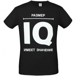 Футболка «Размер IQ», черная, размер M