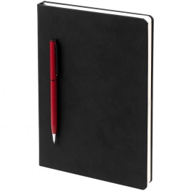 Ежедневник Magnet Chrome с ручкой, черный c красным