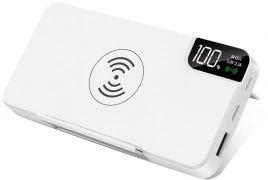 Внешний аккумулятор gPro QI с беспроводной зарядкой 10000 mAh - Белый BB