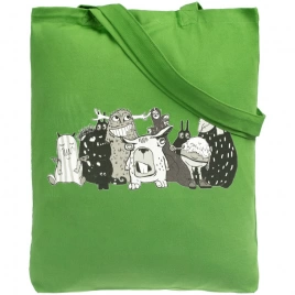 Холщовая сумка «Все мы немного монстры», ярко-зеленая