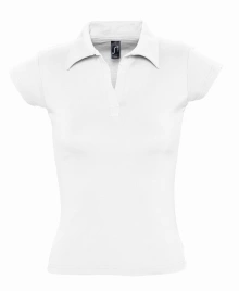 Рубашка поло женская без пуговиц PRETTY 220 белая, размер XL