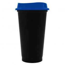 Стакан с крышкой Color Cap Black, 450 мл., черный с синей крышкой