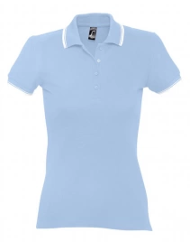  Рубашка поло женская Practice women 270, голубой/белый, размер XXL
