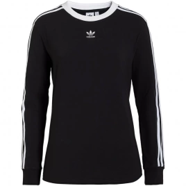 Футболка женская с длинным рукавом 3 Stripes LS, черная, размер S
