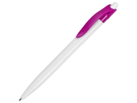 Ручка шариковая Какаду, белая с фуксия