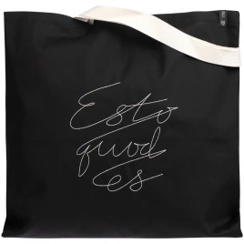 Холщовая сумка с вышивкой Esto Quod Es, черная