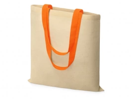 Холщовая сумка Nevada 100, некрашенная с оранжевыми ручками