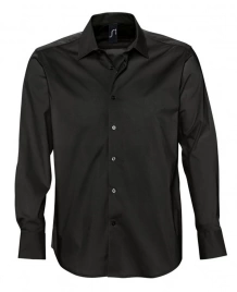 Рубашка мужская с длинным рукавом Brighton черная, размер XXL