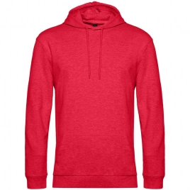 Толстовка с капюшоном унисекс Hoodie, красный меланж, размер XL